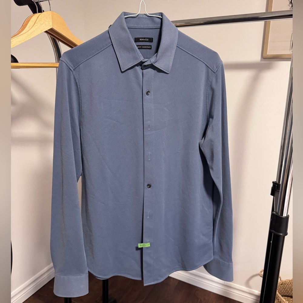 RW&CO Men's Blue Long Sleeve Shirt